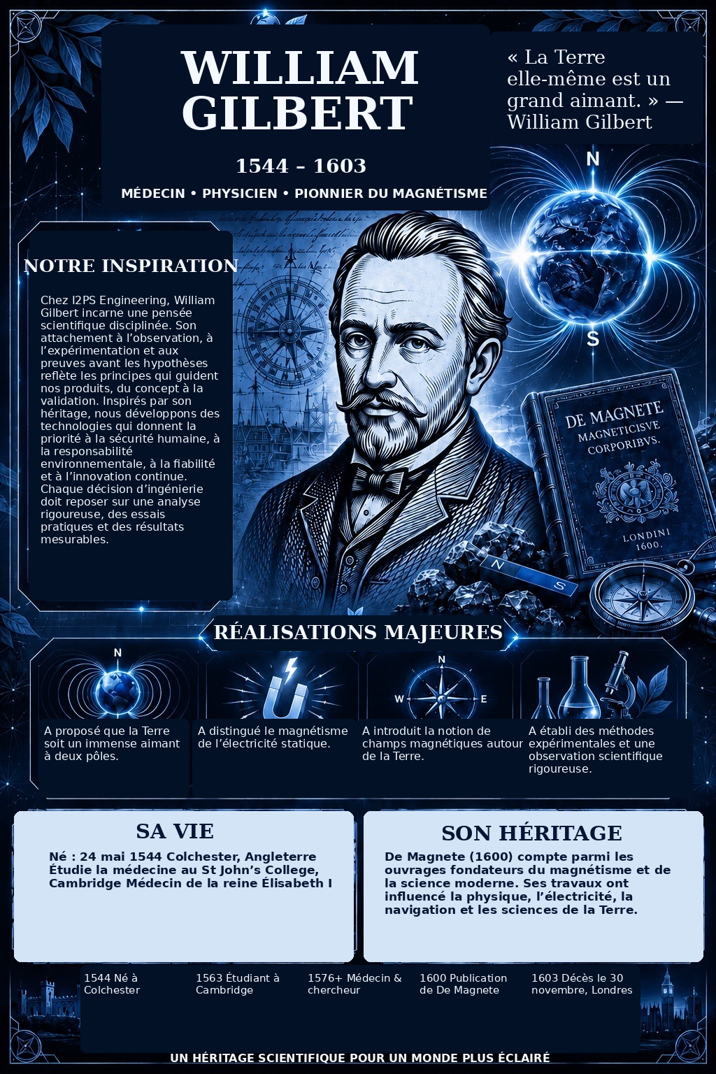 Affiche d’information sur William Gilbert